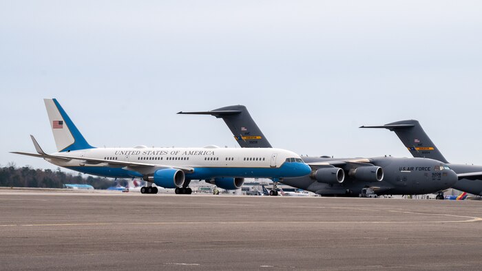 A photo of an aircraft taxiing.