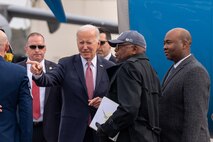 A photo of an aircraft landing.