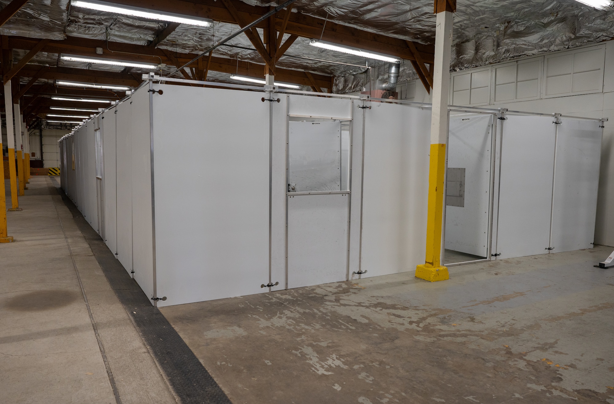 The 21st Security Forces Squadron shoot house sits at Peterson Space Force Base, Colorado, Dec. 19, 2023. The new shoot house was constructed to provide access to hands-on training capabilities, enabling defenders to better prepare for real-world situations by simulating different close-quarter combat challenges. (U.S. Space Force photo by Airman 1st Class Cody Friend)