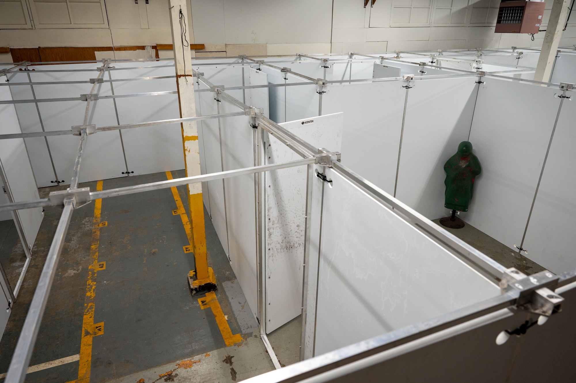 The 21st Security Forces Squadron shoot house sits at Peterson Space Force Base, Colorado, Dec. 19, 2023. The new shoot house was constructed to provide access to hands-on training capabilities, enabling defenders to better prepare for real-world situations by simulating different close-quarter combat challenges. (U.S. Space Force photo by Airman 1st Class Cody Friend)