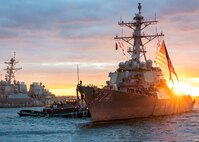 USS McFaul  (DDG 74) returns to homeport at Naval Station Norfolk.