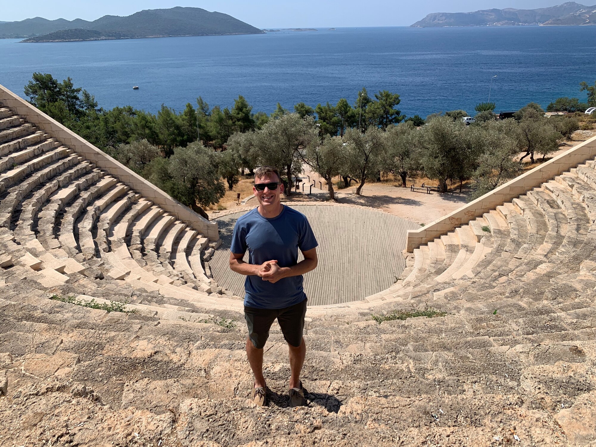 Turkish LEAP Scholar Capt. William “Billy” Vician visiting the seaside town of Kaş, Türkiye. (Courtesy Photo)