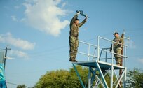 U.S. Army Staff Sgt Stephen Chawporn, assigned to 232 Medical Battalion, conducts Combat Water Survival Testing for the U.S. Army Medical Center of Excellence Best Medic Challenge at Fort Sam Houston, Texas, Sept. 18, 2023. The U.S. Army Medical Center of Excellence Best Medic Challenge MEDCoE seeks to demonstrate the strength, adaptability, and readiness of MEDCoE Soldiers in a variety of austere environments through a series of tasks and challenges that provide appropriate rigor, resilience and realism. (U.S. Army photo by Spc. Riley Gummersall)