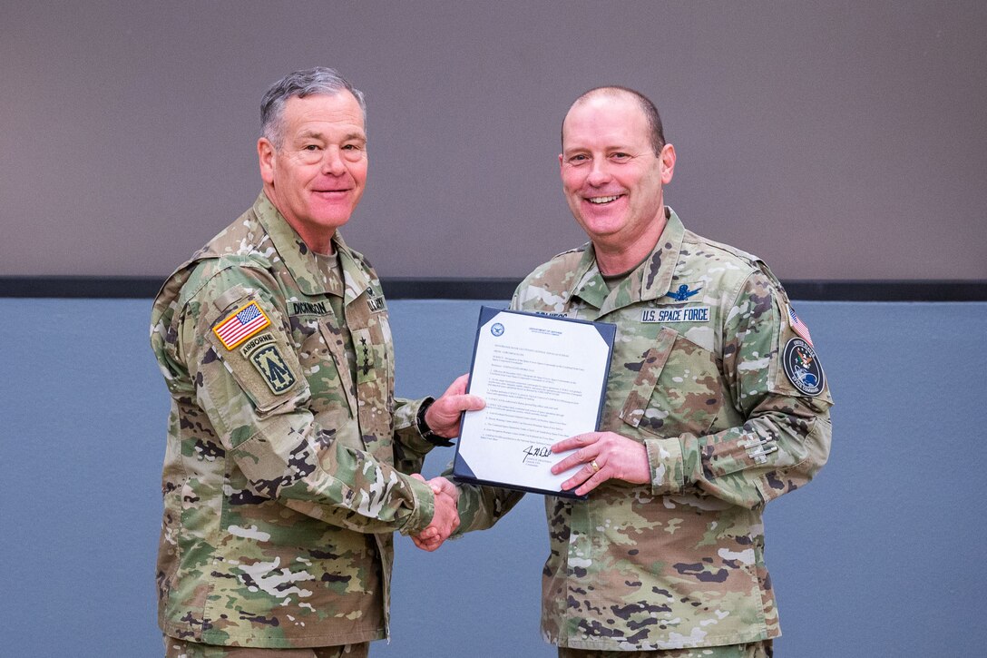 Ceremony recognizes C/JFSCC designation, deactivates CFSCC, JTF-SD