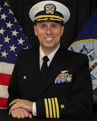 Official studio photo of Capt. Chris Purcell, Commanding Officer, USS Wasp (LHD) 1