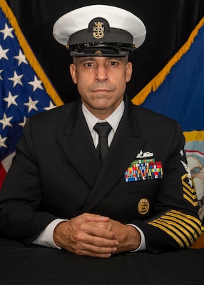 Official studio photo of CMDCM Jans Valdespou, Command Master Chief, USS Wasp (LHD 1)