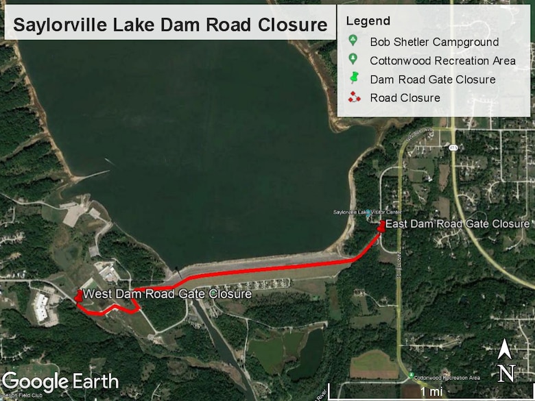 Saylorville Lake Temporary Road Closure Map