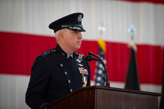  Lt. Gen. Stephen N. Whiting, U.S. Space Force’s Space Operations Command former commander, speaks during a change of command ceremony at Peterson Space Force Base, Colo., Jan. 9, 2024. Miller is SpOC’s second commander since it’s activation October 21, 2020. SpOC’s mission is to protect America and our Allies in, from, and to space… now and into the future.