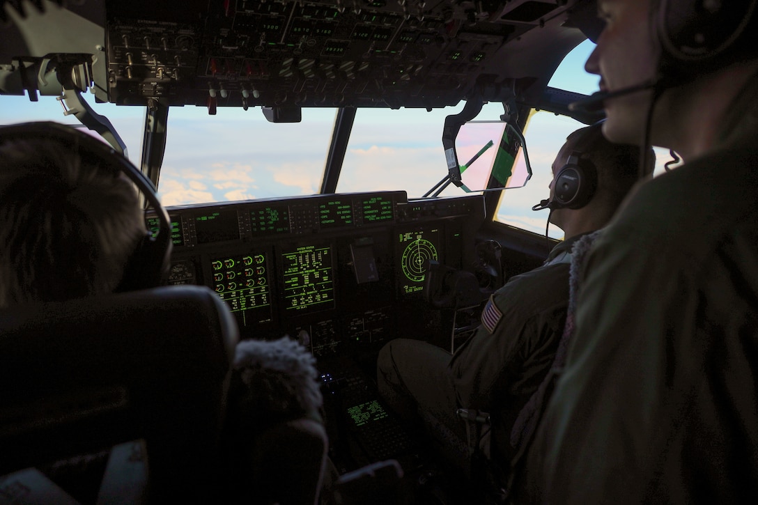 U.S. Marines with Marine Aerial Refueler Transport Squadron (VMGR) 153, Marine Aircraft Group 24, 1st Marine Aircraft Wing operate a KC-130J Hercules in Anchorage, Alaska, Dec. 13, 2023. VMGR-153 conducted combat assault transport and air delivery in support of Alaska Marines’ Toys for Tots mission which enhanced combat readiness and supported community relations in remote Alaskan villages. (U.S. Marine Corps photo by Staff Sgt. Olivia Ortiz)