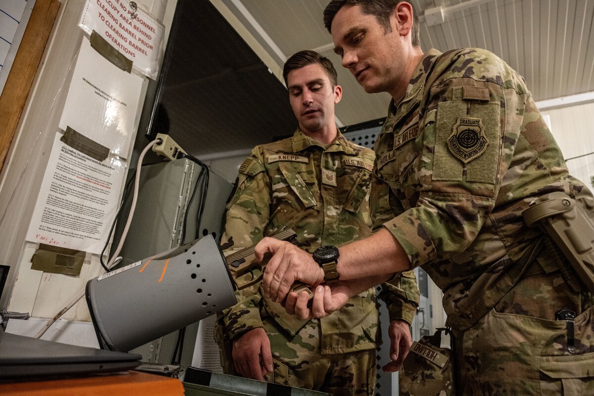 Airmen prepare aircrew flight equipment.