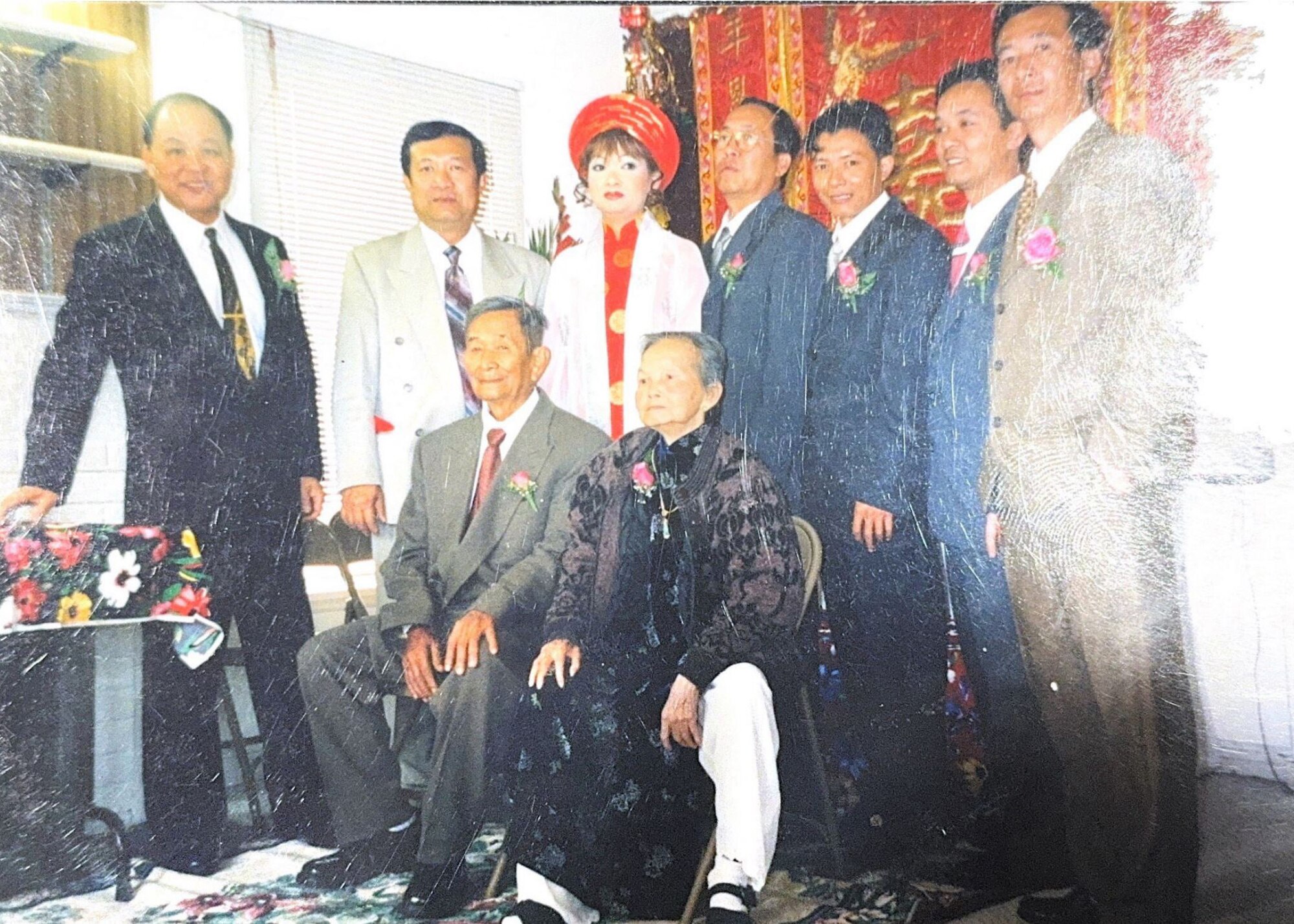 Photo of family posing and smiling