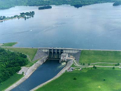 J. Percy Priest Lake photo with dam in foreground