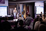 U.S. Army Gen. Paul M. Nakasone, commander of U.S. Cyber Command, gives his opening remarks a keynote speaker for the Cyber Symposium at the National Defense University in Washington D.C., December 5, 2023.