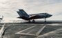 A F-35C Lightning II assigned to Strike Fighter Squadron (VFA) 147 lands on Nimitz-class aircraft carrier USS George Washington (CVN 73), Dec. 8, 2023. George Washington is underway in support of future operations. (U.S. Navy photo by Mass Communication Specialist 3rd Class August Clawson)