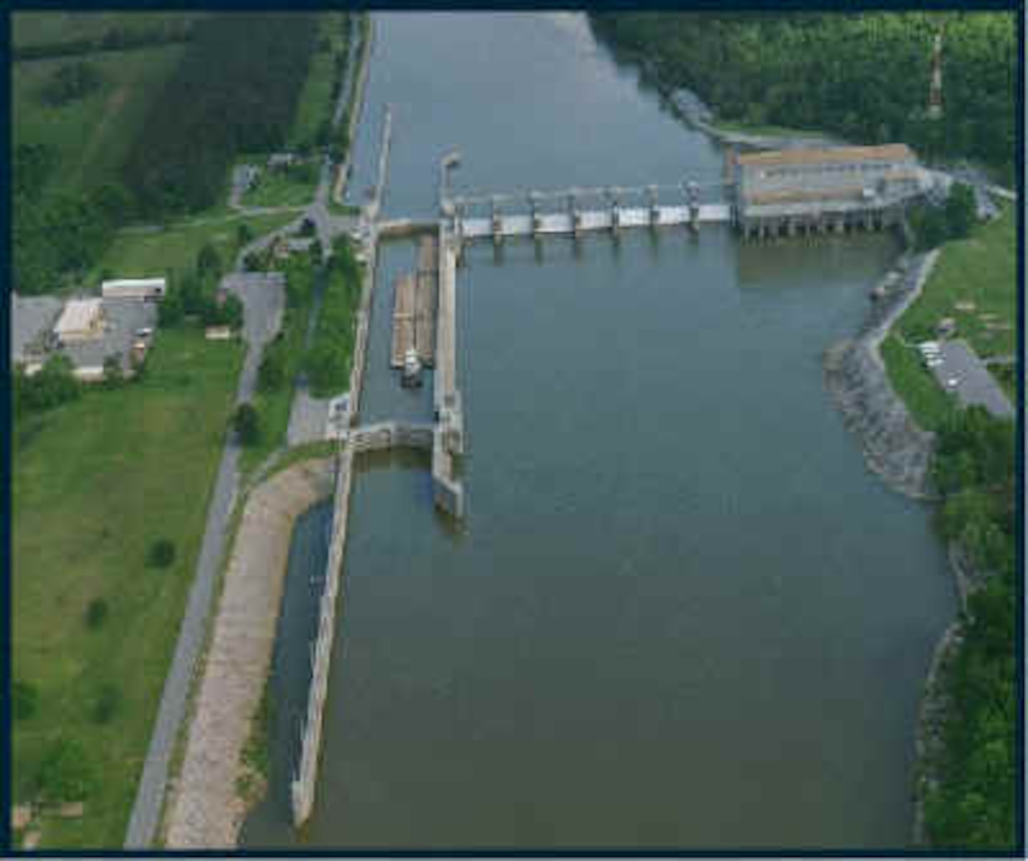 River with a navigation lock.