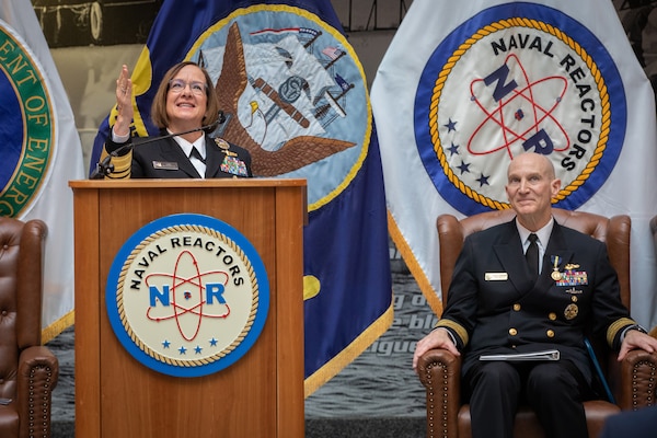 The official party included the Honorable Jennifer Granholm, Secretary of Energy; the Honorable Carlos Del Toro, Secretary of the Navy; and Admiral Lisa Franchetti, Chief of Naval Operations.