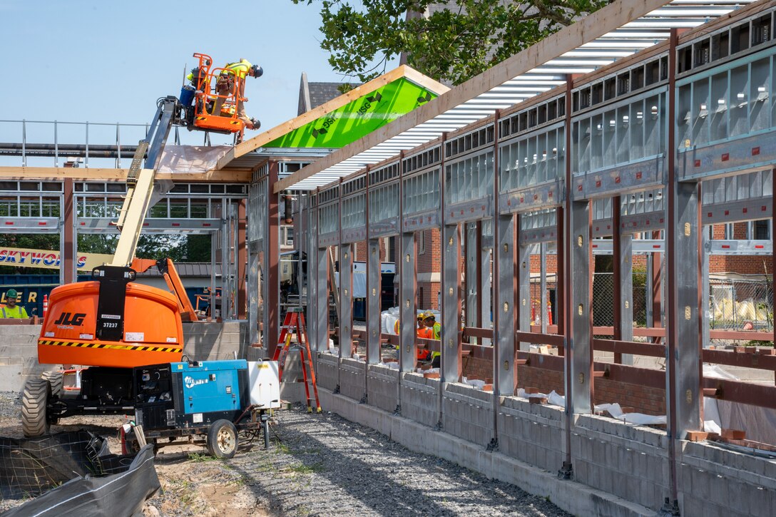 Construction is taking place on various structures at the Canandaigua VA Medical Center.