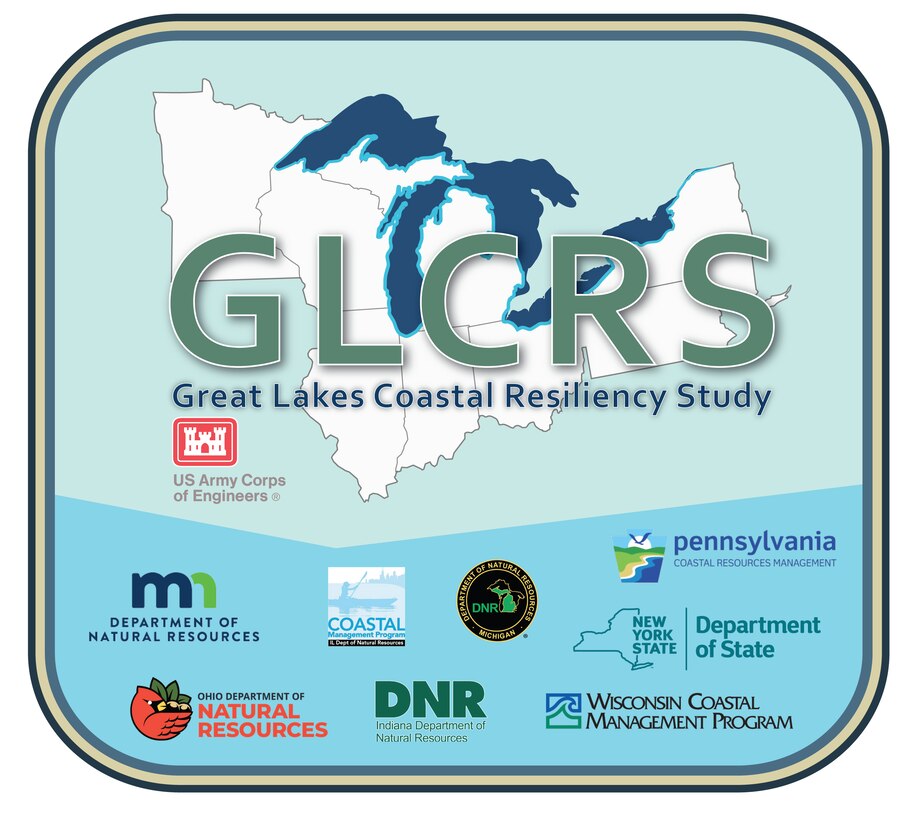 Great Lakes Coastal Resiliency Study graphic with state partners