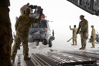 Airmen from the Alaska Air National Guard 176th Aircraft Maintenance from Joint Base Elmendorf-Richardson, Alaska, and the active duty 718th Aircraft Maintenance Squadron from Kadena Air Base, Japan, conducted a joint operation to transport an HH-60G Pave Hawk helicopter from Bethel to JBER in early January 2024.