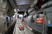 Airmen from the Alaska Air National Guard 176th Aircraft Maintenance from Joint Base Elmendorf-Richardson, Alaska, and the active duty 718th Aircraft Maintenance Squadron from Kadena Air Base, Japan, conducted a joint operation to transport an HH-60G Pave Hawk helicopter from Bethel to JBER in early January 2024.