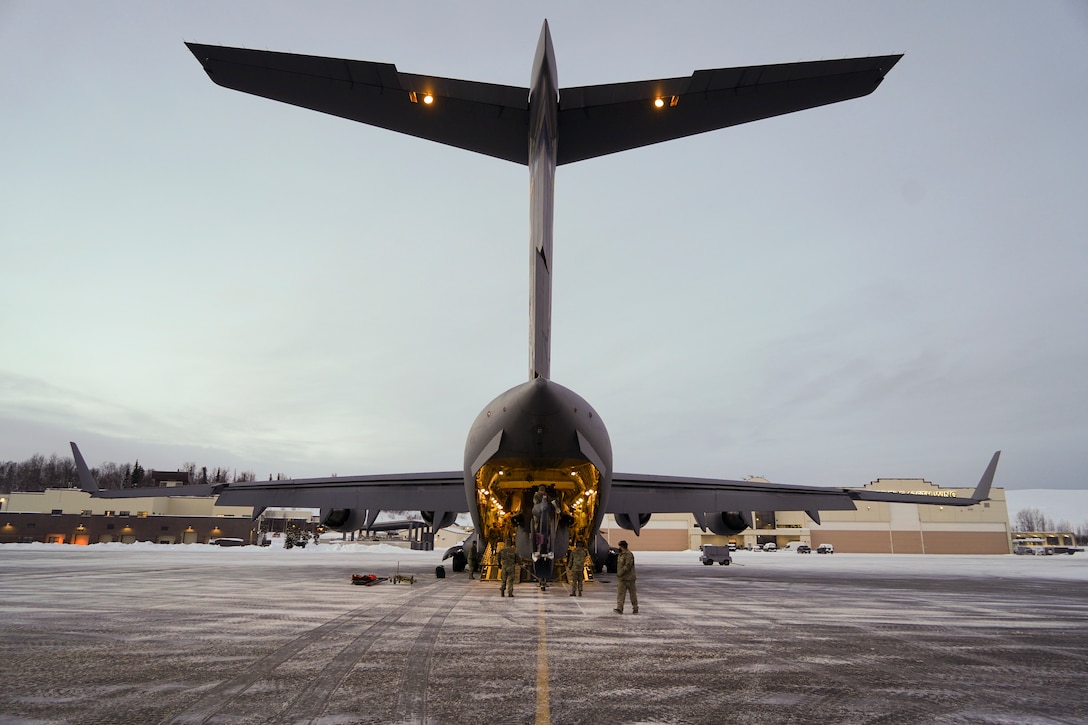 Airmen from the Alaska Air National Guard 176th Aircraft Maintenance from Joint Base Elmendorf-Richardson, Alaska, and the active duty 718th Aircraft Maintenance Squadron from Kadena Air Base, Japan, conducted a joint operation to transport an HH-60G Pave Hawk helicopter from Bethel to JBER in early January 2024.