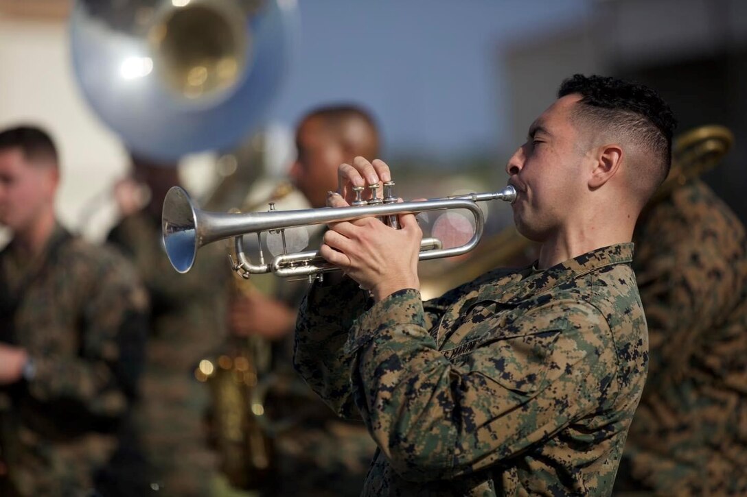 The III Marine Expeditionary Force Brass Band performed for the Opening Ceremony for the Kadena Special Olympics. For the first time in 6 years, the Special Olympics returned with 67 athletes competing, representing schools from Chatan Town, Okinawa City, and DODEA.