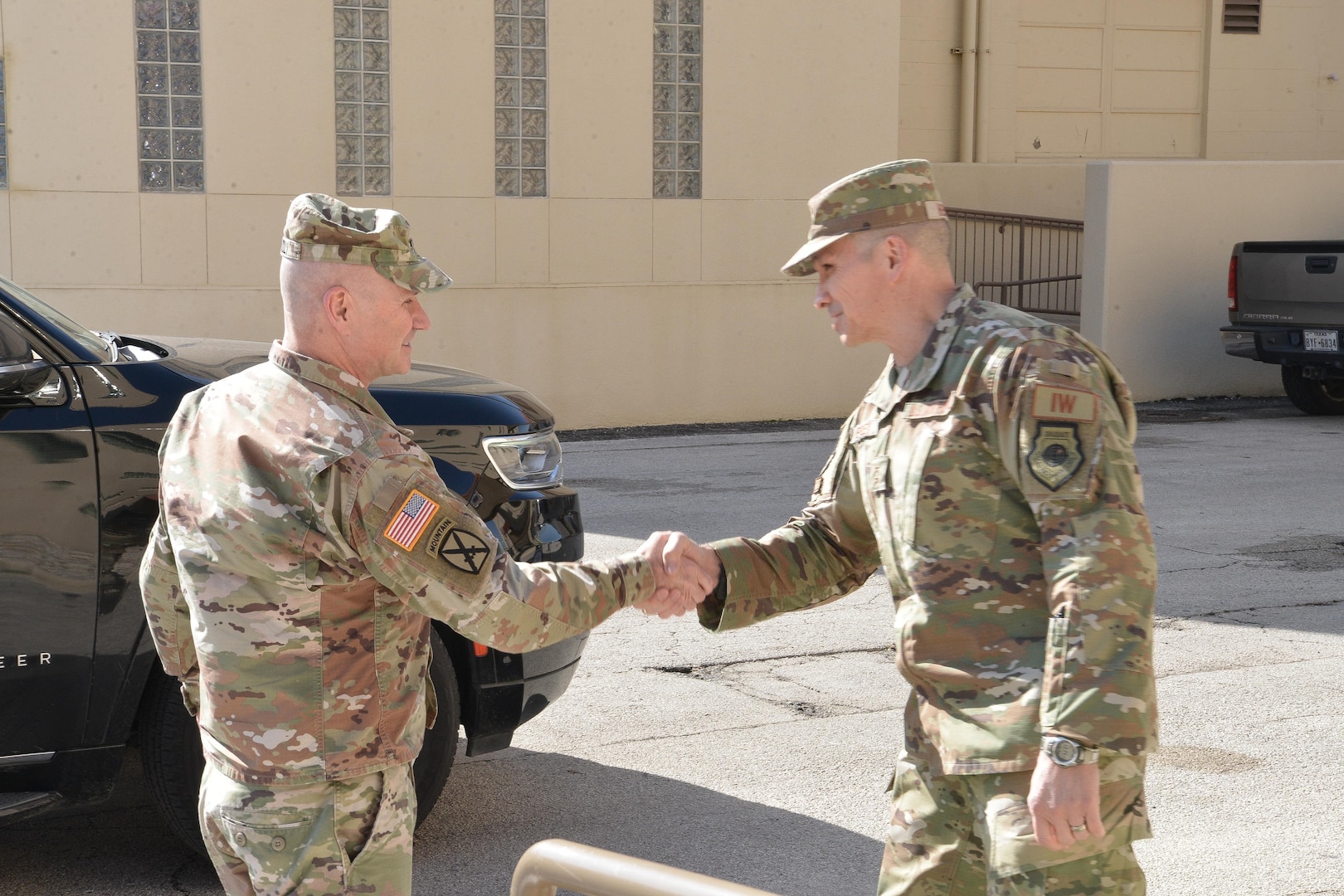 A photo of U.S. military leadership shaking hands