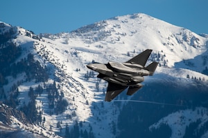 Maj. Kristin Wolfe, F-35A Lightning II Demonstration Team commander, demonstrates the capabilities of the F-35A