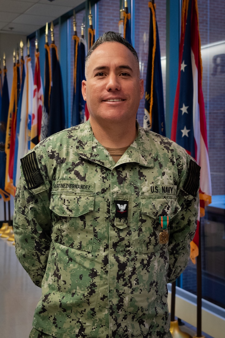 Hospital Corpsman Third Class Yuri Martinez Hernandez received the Navy and Marine Corps Commendation Medal on Thursday, January 11 in recognition of his service aboard Naval Health Clinic Cherry Point’s Patient Centered Medical Home.