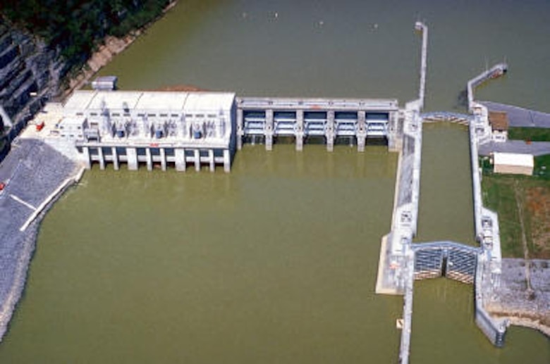 Cordell Hull Navigation Lock aerial view