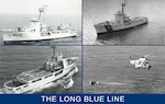 Coast Guard cutter Reliance conducting helicopter operations circa 1964. (U.S. Coast Guard photo).

Coast Guard cutter Diligence shown with the prototype “racing stripe” painted on the bow in December 1966. (Coast Guard Historian’s Archive).

The extensive accommodation for helicopter operations is shown by this photo of third-in-class 210 cutter Vigilant. (U.S. Coast Guard photo)

A Coast Guard HH-52A launched from Diligence hovers over the Gemini III space capsule in 1965. (U.S. Navy National Museum of Naval Aviation photo)