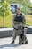 U.S. Army Cpl. Dakota Testa, a military working dog handler with the 947th Military Police Detachment, poses for a photo with military working dog Pamela at the National Army Museum.