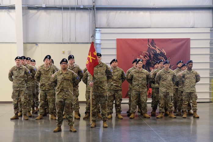 U.S. Army Soldiers from Delta Battery, 5th Battalion, 3rd Field Artillery Regiment, 1st Multi-Domain Task Force stand in formation during the unit’s activation ceremony at Joint Base Lewis-McChord, Washington, January 10, 2024. Delta Battery is the second battery activated as part of the 1st Long-Range Fires Battalion in support of Multi-Domain Operations.