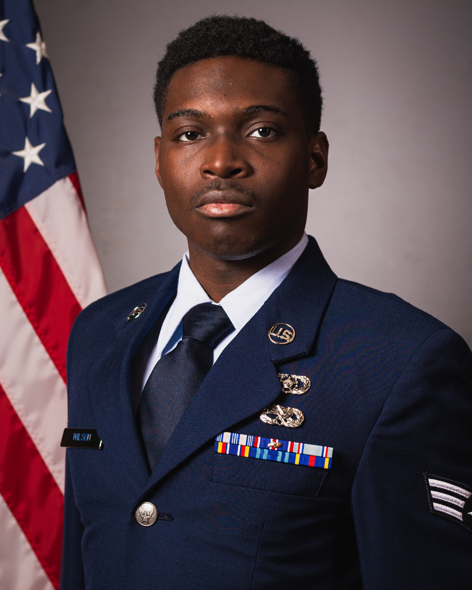 U.S. Air Force Senior Airman Daniel Wilson, 56th Fighter Wing Safety occupational safety apprentice, poses for his official portrait.