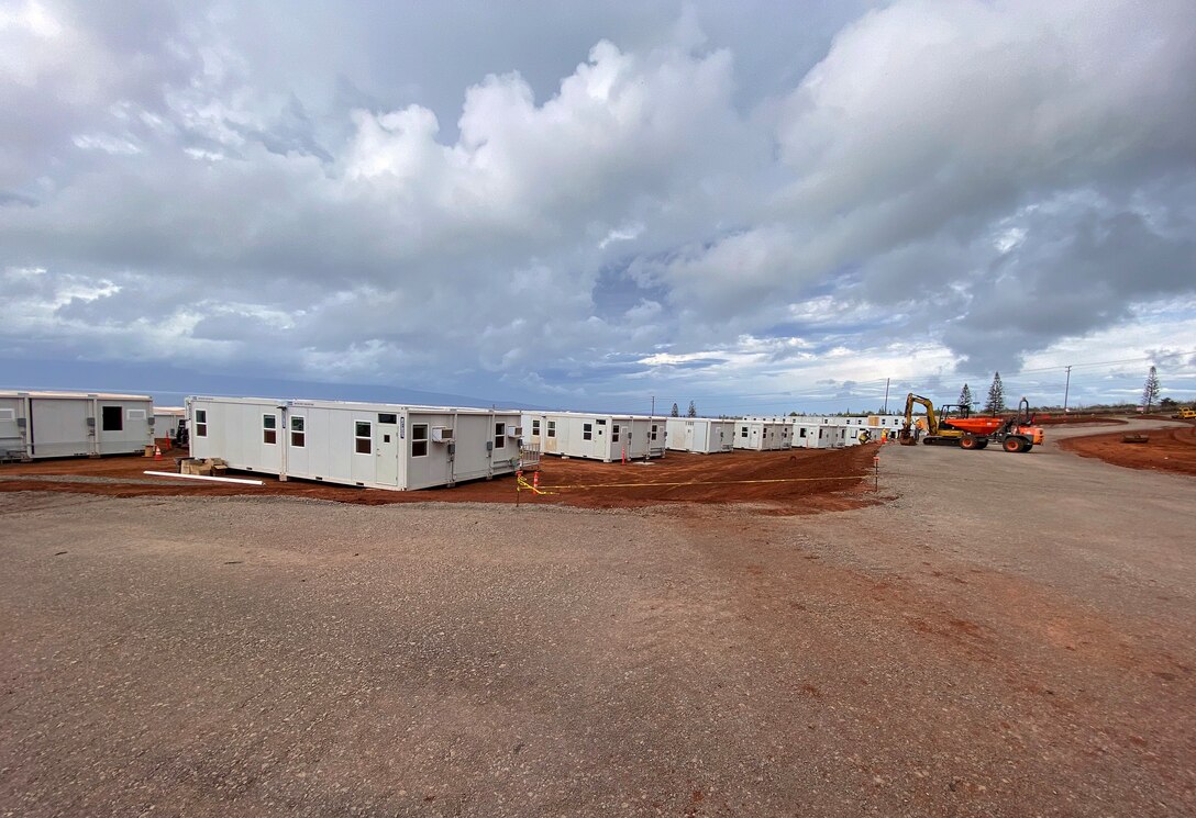 The U.S. Army Corps of Engineers continues on the critical public facility as part of the Hawaii Wildfires Recovery mission. Contractors will place 337 modular units to form ten large and 20 small classrooms. Besides the classrooms, the campus will include three restrooms, one administration building, one learning center, and one combination dining and food service center. As of Jan. 8, 2024, 300 units are on site and ready for placement.

The modular school is a temporary replacement for the King Kamehameha III Elementary School, which served the students of Lahaina since 1913.