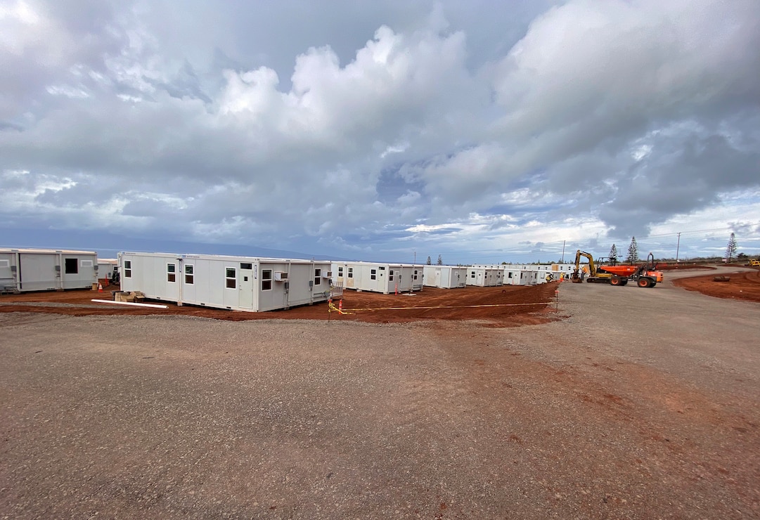 The U.S. Army Corps of Engineers continues on the critical public facility as part of the Hawaii Wildfires Recovery mission. Contractors will place 337 modular units to form ten large and 20 small classrooms. Besides the classrooms, the campus will include three restrooms, one administration building, one learning center, and one combination dining and food service center. As of Jan. 8, 2024, 300 units are on site and ready for placement.

The modular school is a temporary replacement for the King Kamehameha III Elementary School, which served the students of Lahaina since 1913.