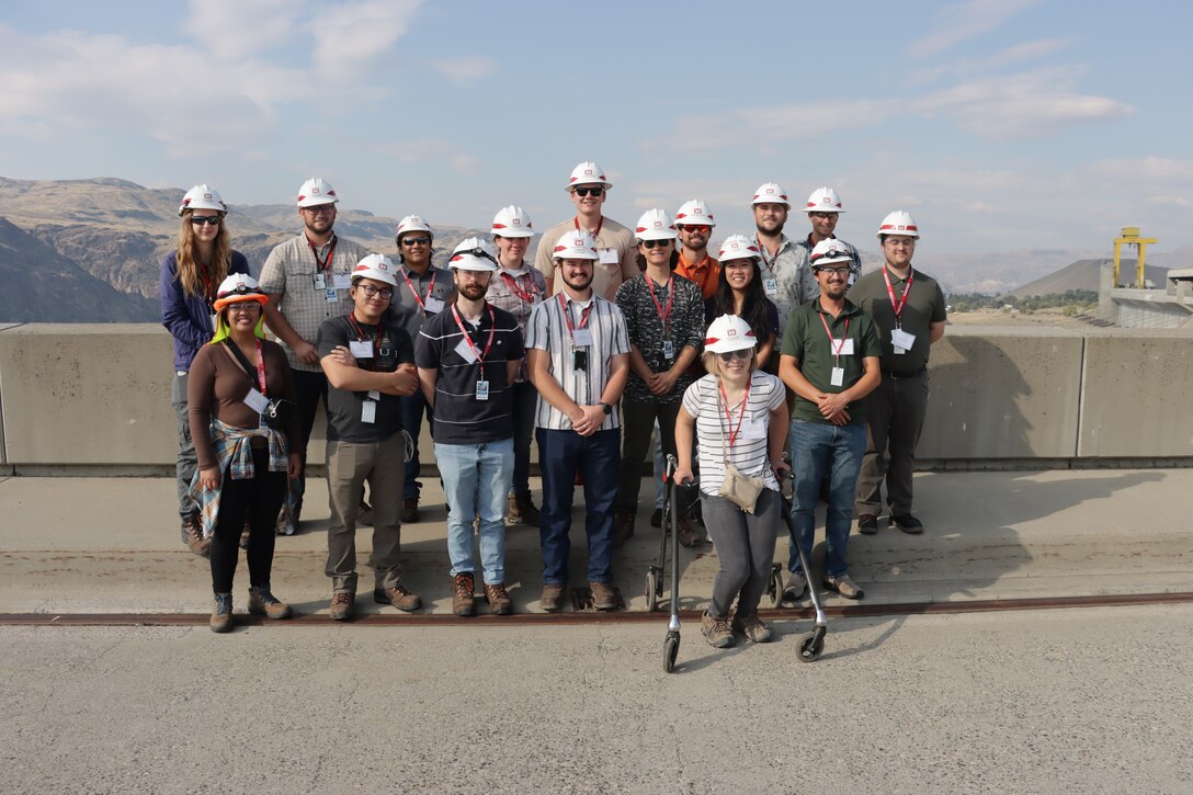2023 Walla Walla District Army Fellows touring the third powerhouse at Grand Coulee Dam.