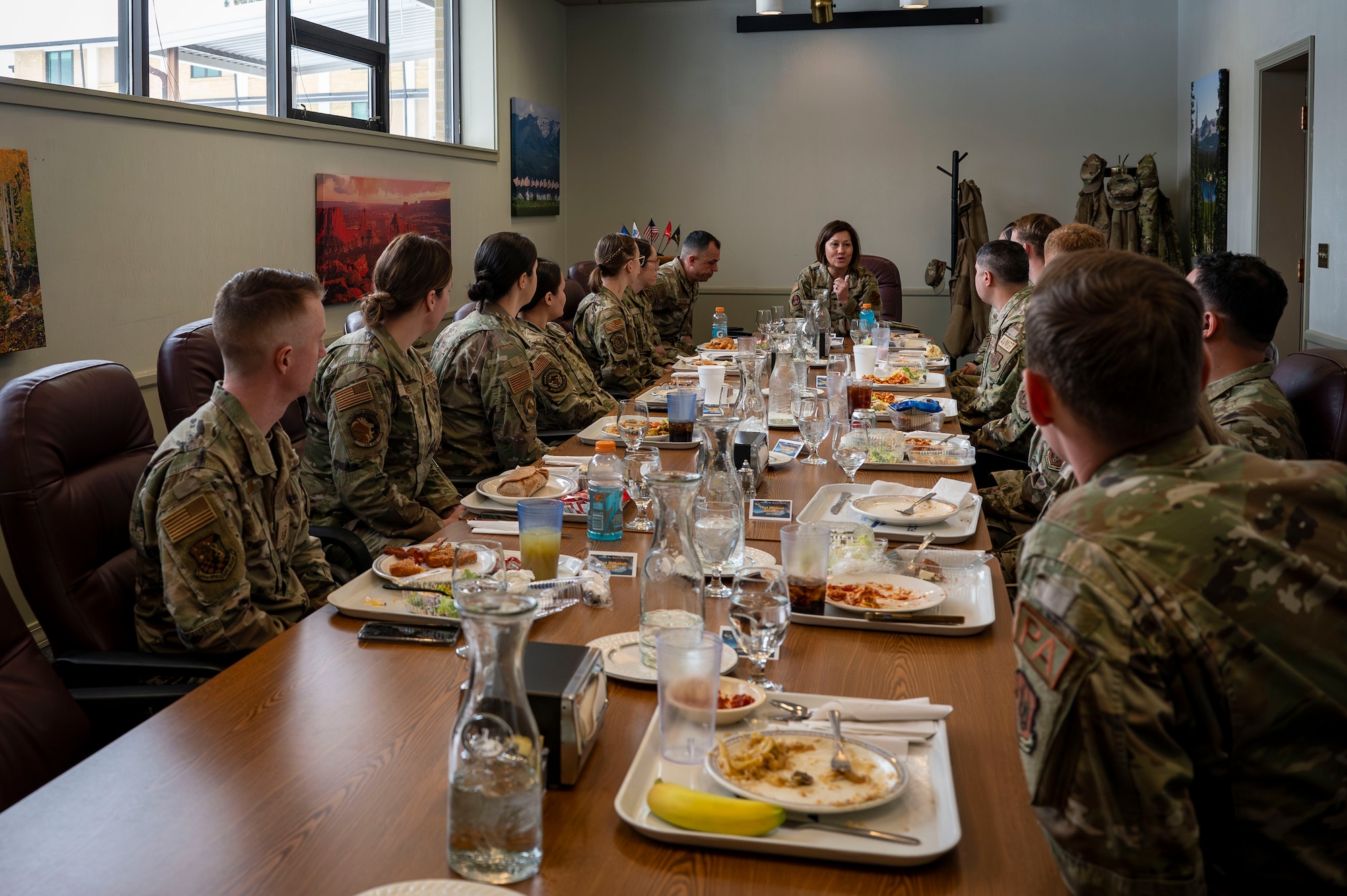 Chief Master Sgt. of the Air Force JoAnne Bass visited the 419th Fighter Wing, Hill Air Force Base, January 7, 2023 – getting an up-close look at the wing’s mission, having lunch with outstanding performers, and conducting an All Call with the wing.