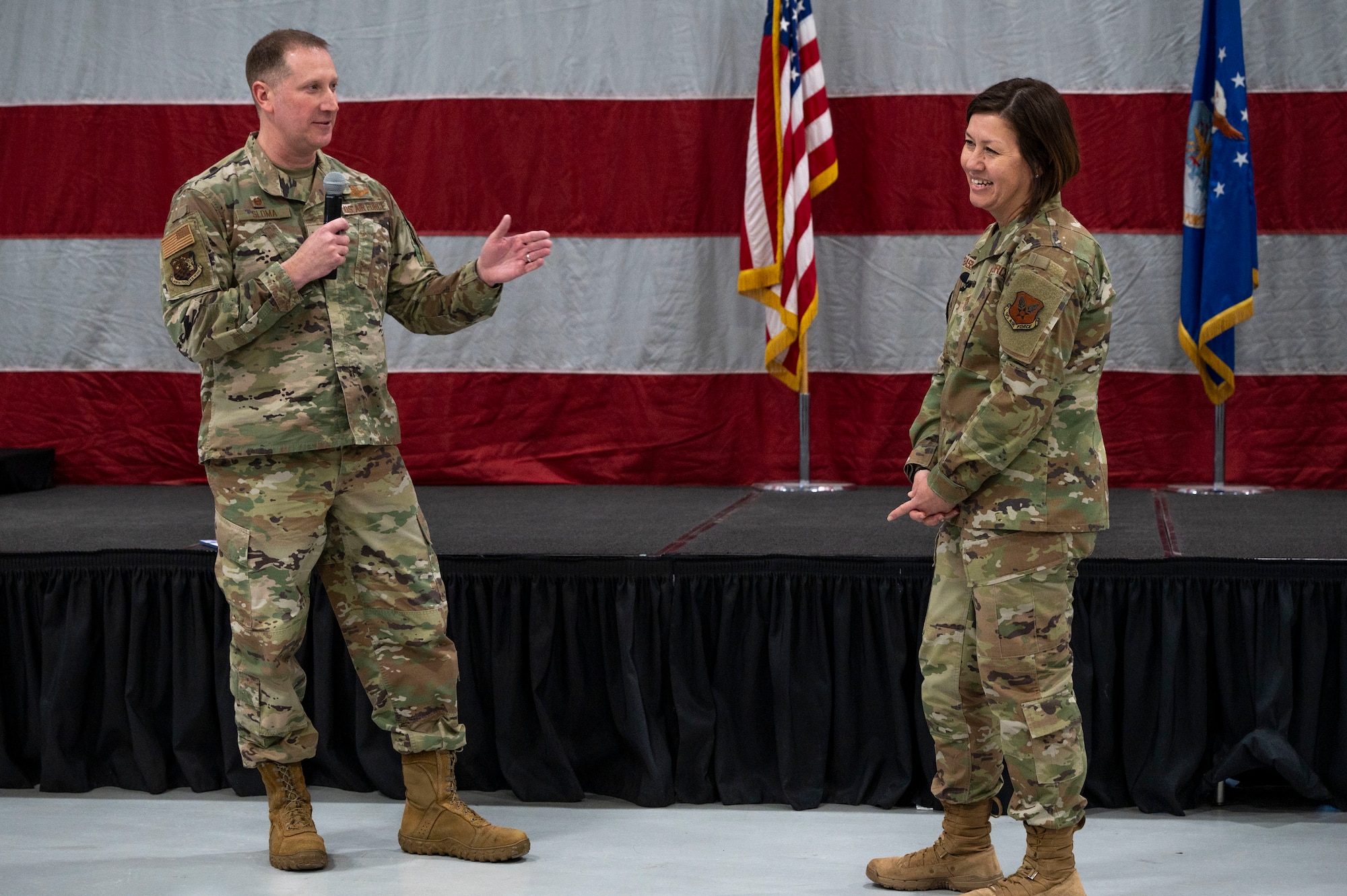 Chief Master Sgt. of the Air Force JoAnne Bass visited the 419th Fighter Wing, Hill Air Force Base, January 7, 2023 – getting an up-close look at the wing’s mission, having lunch with outstanding performers, and conducting an All Call with the wing.