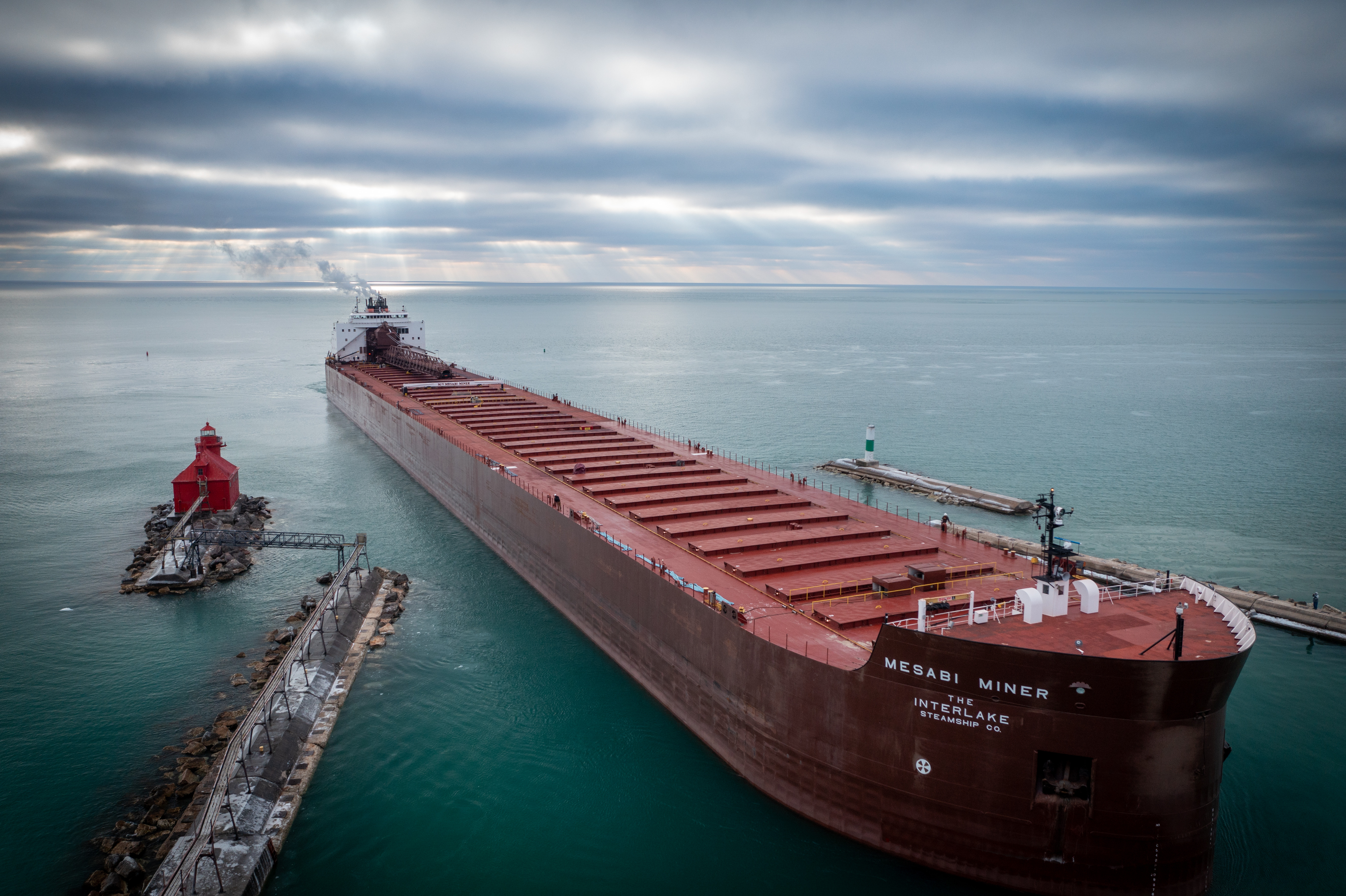 M/V Mesabi Miner at Sturgeon Bay Harbor and Lake Michigan Ship Canal in Wisconsin on January 14, 2023.