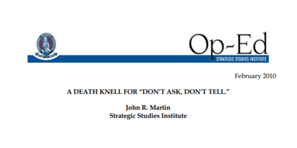 Cover for A Death Knell for “Don’t Ask, Don’t Tell”