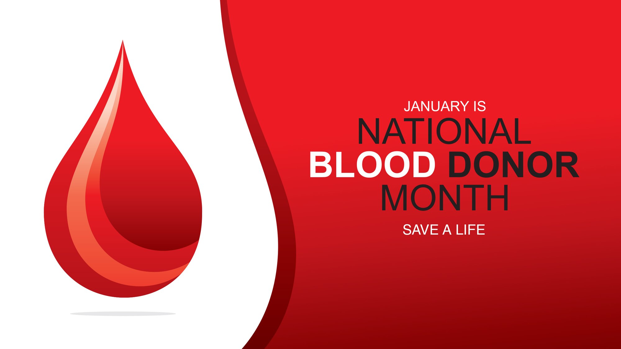 A graphic promoting January as National Blood Donor Month.