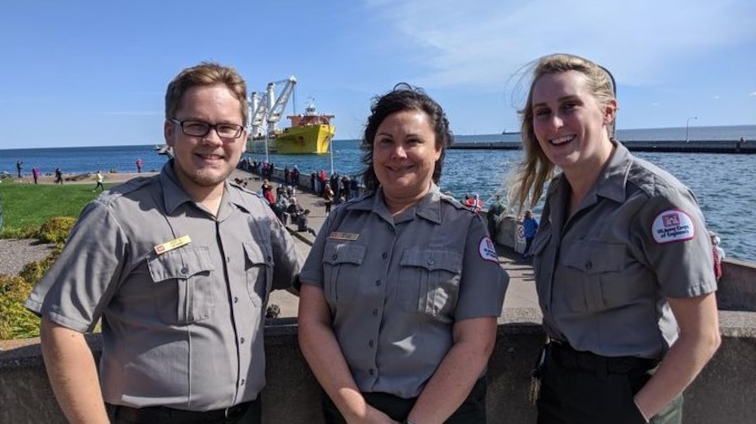 U.S. Army Corps of Engineers, Detroit District, Park Rangers at the Lake Superior Maritime Visitor Center in Duluth, Minnesota.