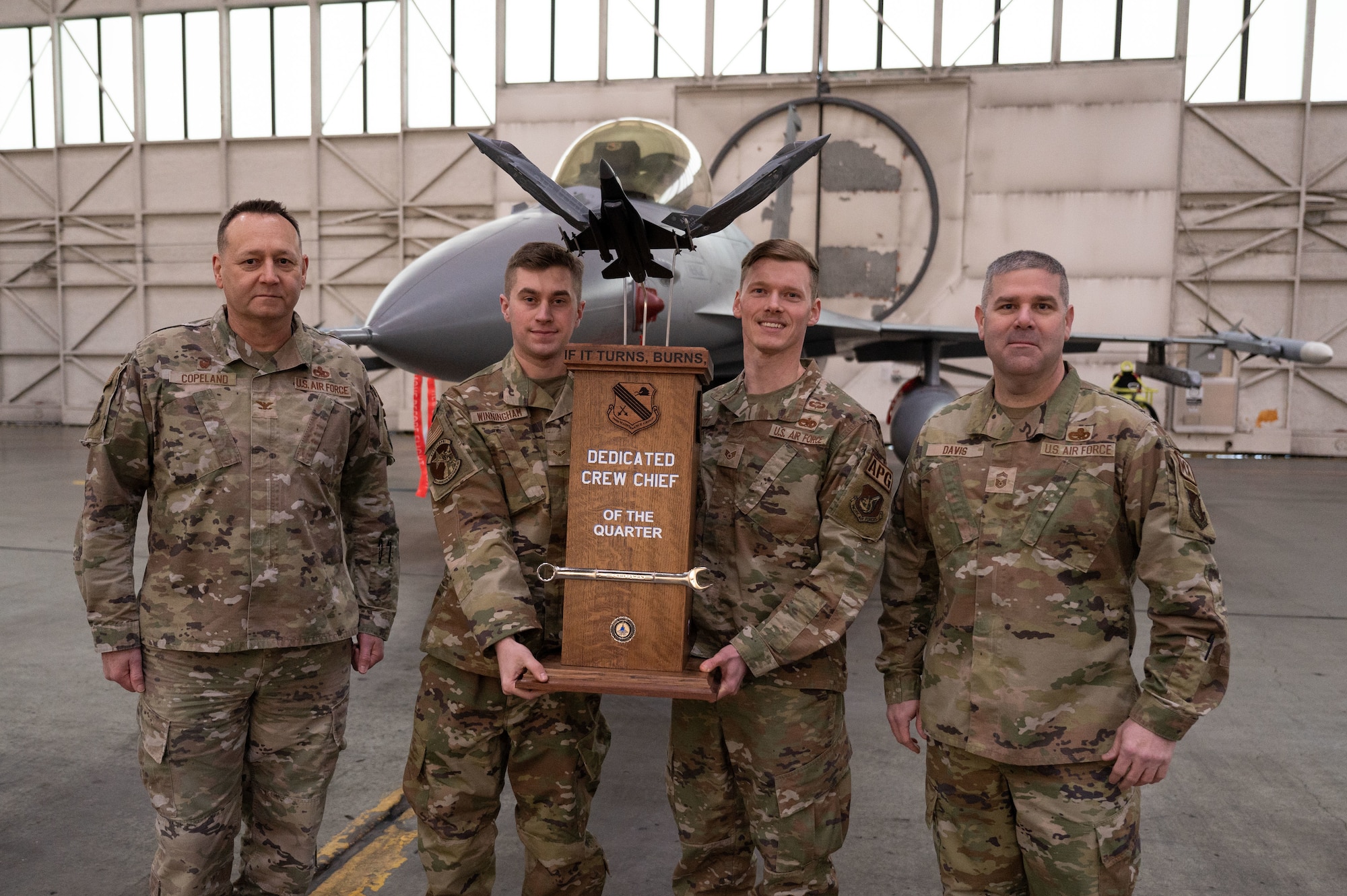 U.S. Air Force Airmen pose for a photograph after a load competition on Eielson Air Force Base, Alaska, Jan. 11, 2024.