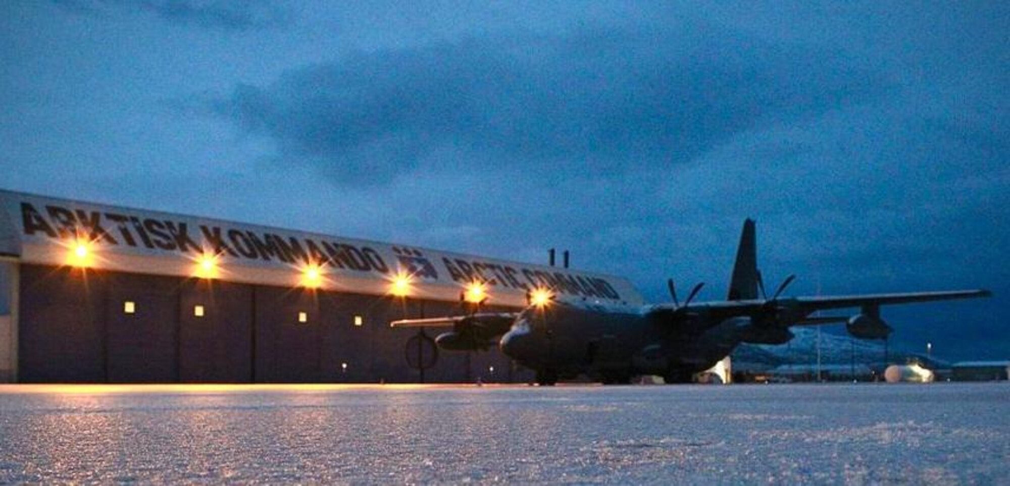 An HC-130 Combat King II rescue aircraft assigned to the New York Air National Guard, 106th Rescue Wing, in Greenland, Sept. 2023.