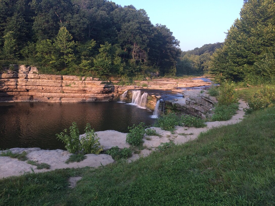 View of the falls at Cagles Mill Lake in Poland, Indiana.