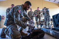 JTF-Bravo medics and first responders receive monthly military working dog trauma care and response to ensure the team is equipped to respond to a crisis at a moment's notice.