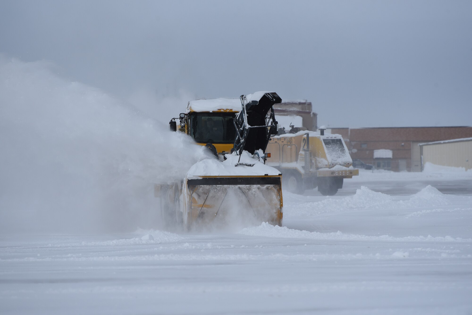Flight line snow clearing
