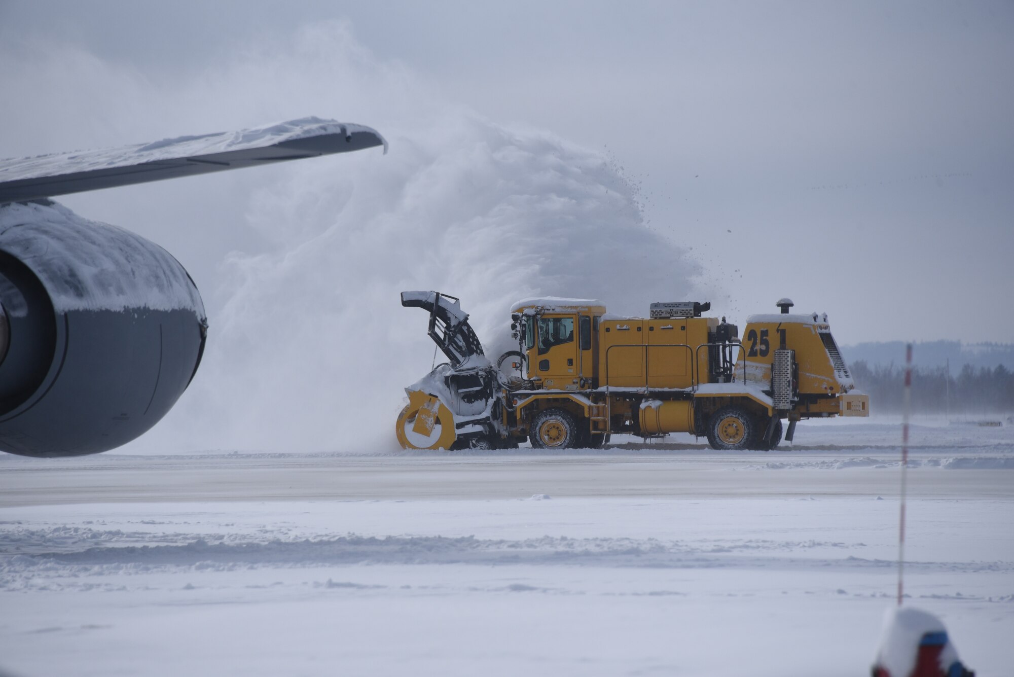 Flight line snow clearing