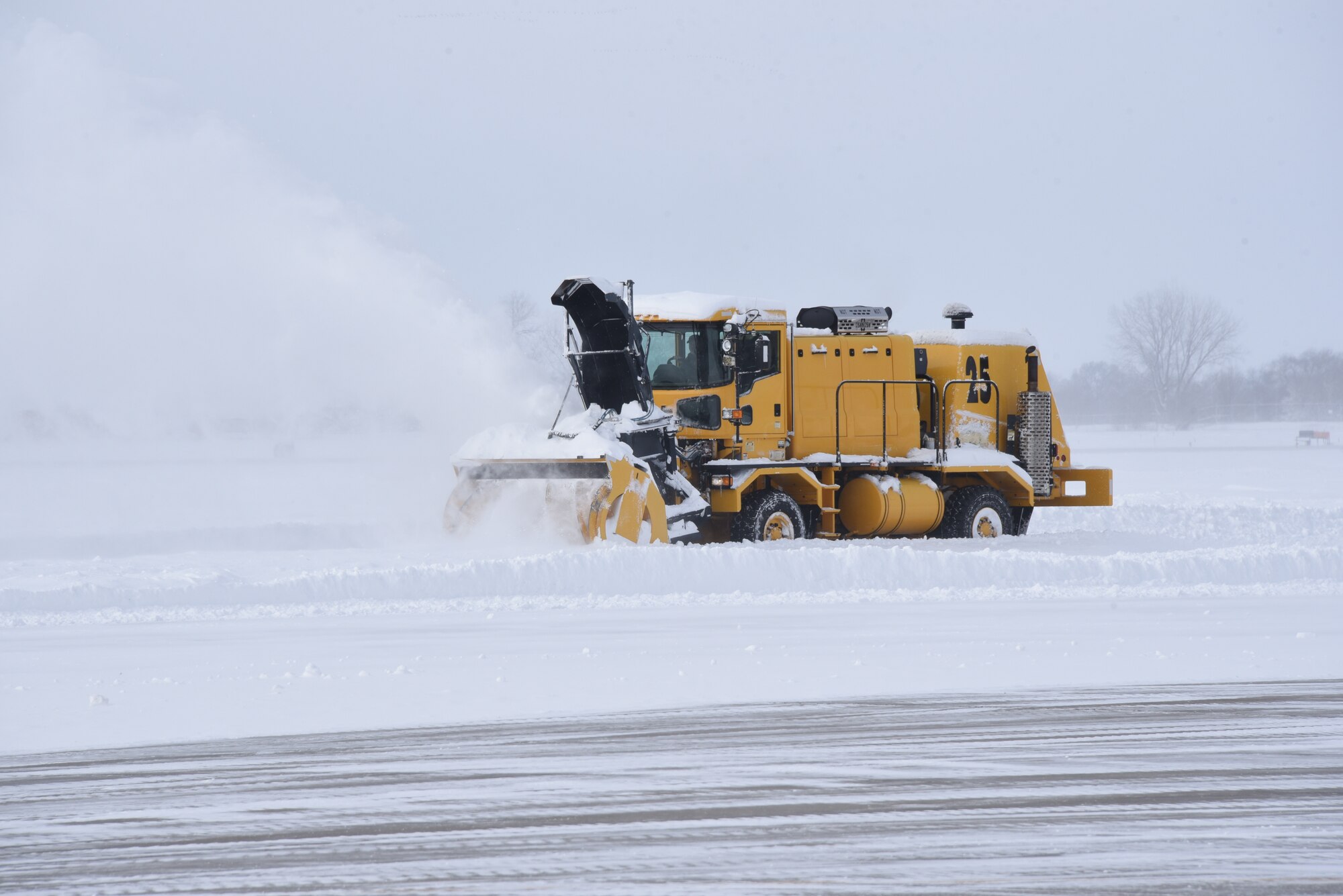 Flight line snow clearing
